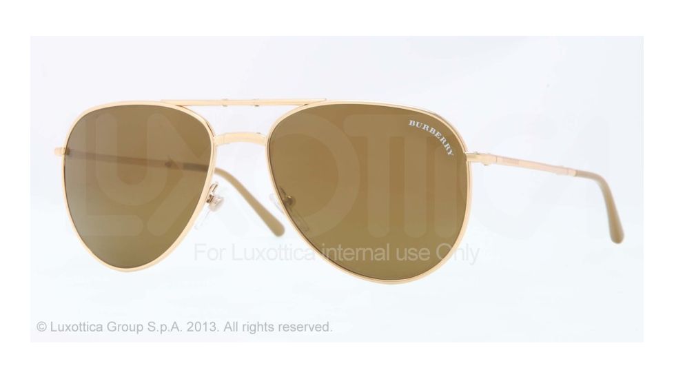 Burberry BE3071 Single Vision Prescription Sunglasses BE3071-10175A-57 - Lens Diameter 57 mm, Frame Color Gold