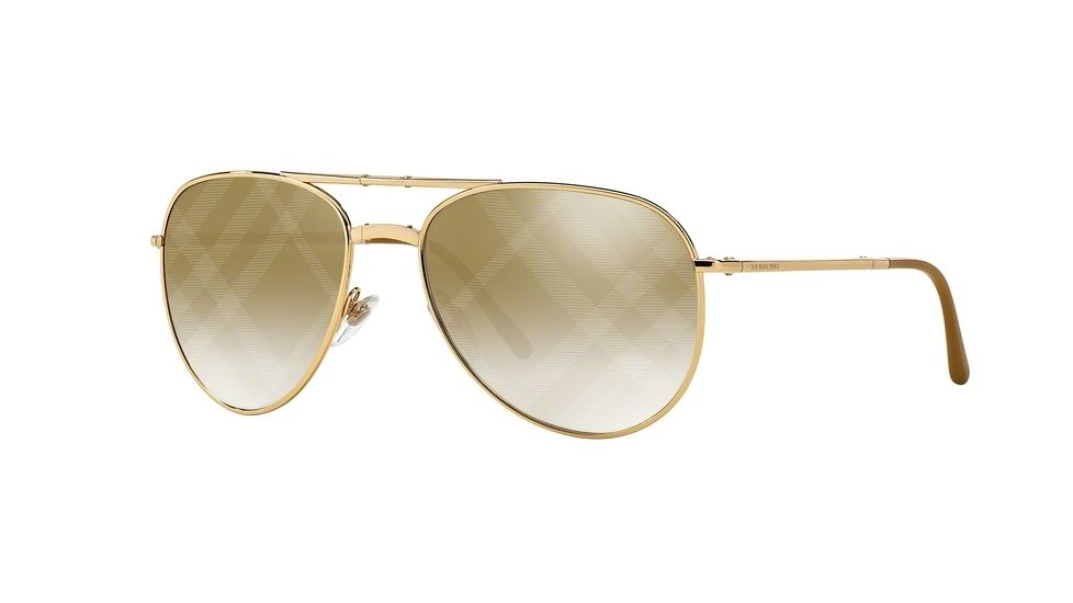 Burberry BE3071 Single Vision Prescription Sunglasses BE3071-1017B3-57 - Lens Diameter 57 mm, Lens Diameter 57 mm, Frame Color Gold