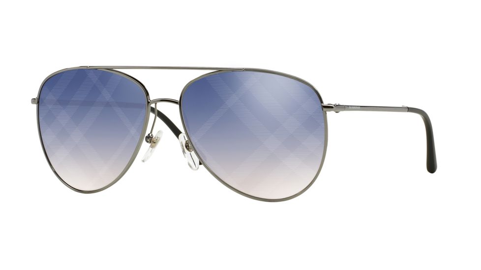 Burberry BE3072 Single Vision Prescription Sunglasses BE3072-1003B2-57 - Lens Diameter 57 mm, Frame Color Gunmetal
