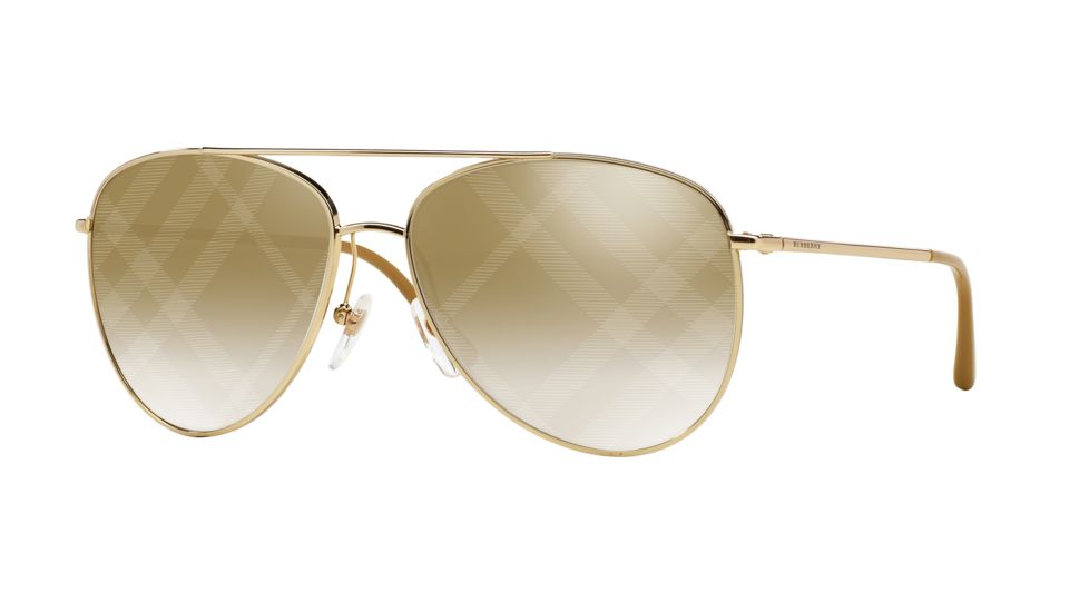 Burberry BE3072 Single Vision Prescription Sunglasses BE3072-1017B3-57 - Lens Diameter 57 mm, Frame Color Gold