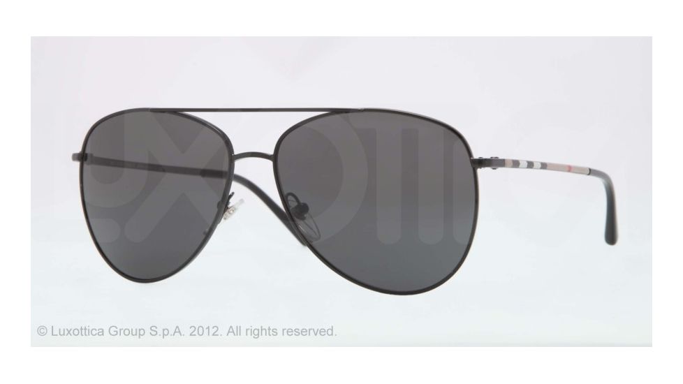 Burberry BE3072 Single Vision Prescription Sunglasses BE3072-100187-57 - Lens Diameter 57 mm, Lens Diameter 57 mm, Frame Color Black