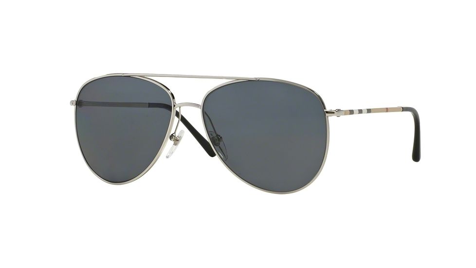 Burberry BE3072 Single Vision Prescription Sunglasses BE3072-100581-57 - Lens Diameter 57 mm, Lens Diameter 57 mm, Frame Color Silver