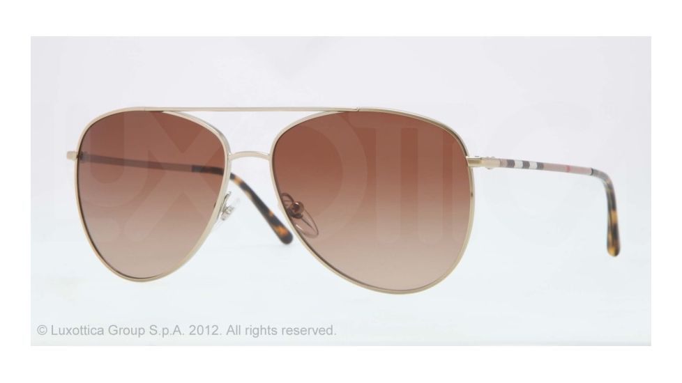 Burberry BE3072 Single Vision Prescription Sunglasses BE3072-114513-57 - Lens Diameter 57 mm, Lens Diameter 57 mm, Frame Color Burberry Gold