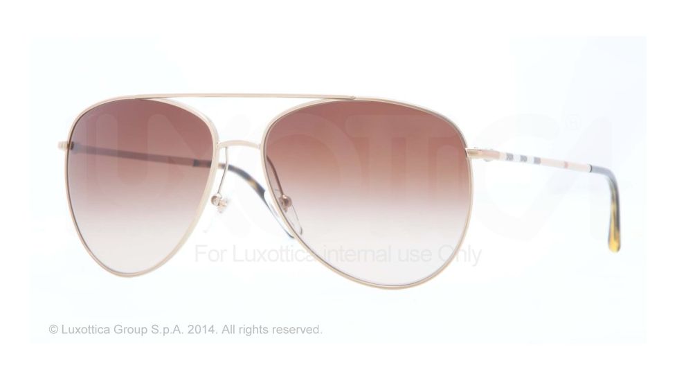 Burberry BE3072 Single Vision Prescription Sunglasses BE3072-118913-57 - Lens Diameter 57 mm, Frame Color Gold