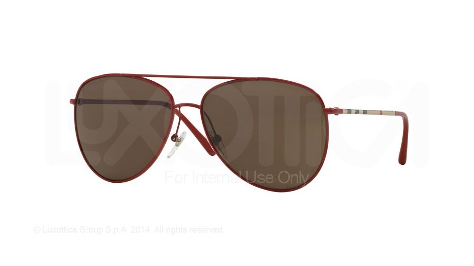 Burberry BE3072 Single Vision Prescription Sunglasses BE3072-120373-57 - Lens Diameter 57 mm, Frame Color Red