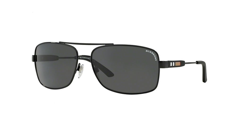 Burberry BE3074 Single Vision Prescription Sunglasses BE3074-100187-63 - Lens Diameter 63 mm, Frame Color Black