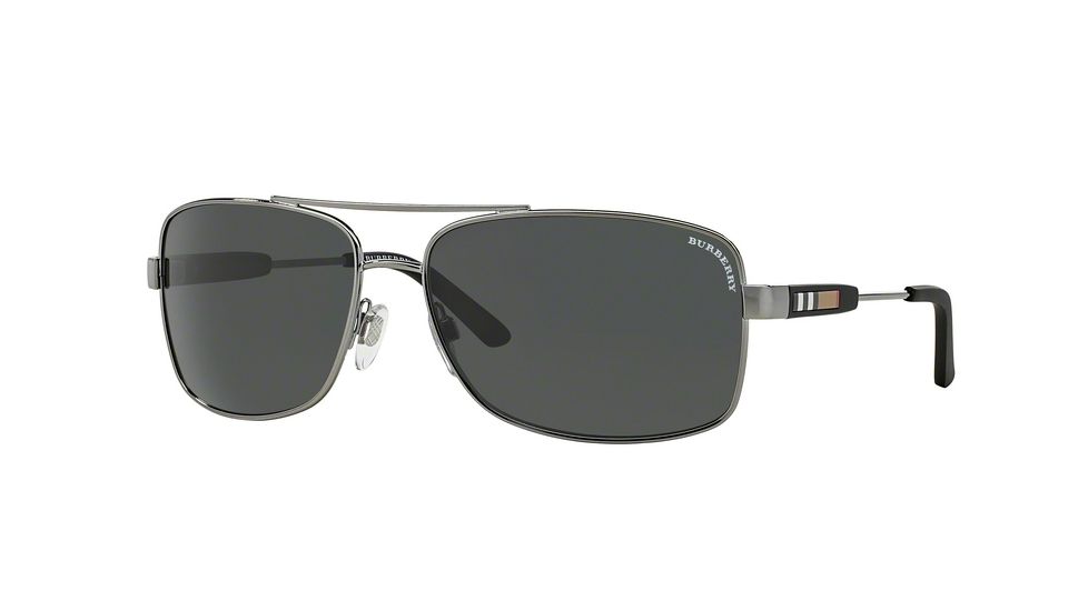 Burberry BE3074 Single Vision Prescription Sunglasses BE3074-100387-63 - Lens Diameter 63 mm, Frame Color Gunmetal