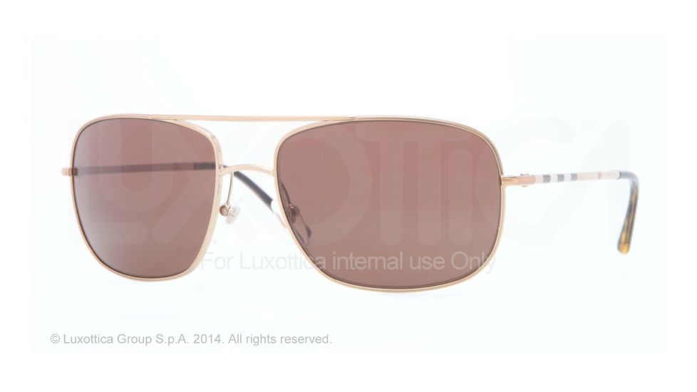 Burberry BE3077 Single Vision Prescription Sunglasses BE3077-118973-60 - Lens Diameter 60 mm, Frame Color Gold