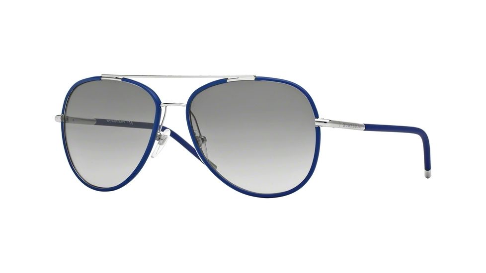 Burberry BE3078J Bifocal Prescription Sunglasses BE3078J-100511-57 - Lens Diameter 57 mm, Frame Color Silver/matte Blue