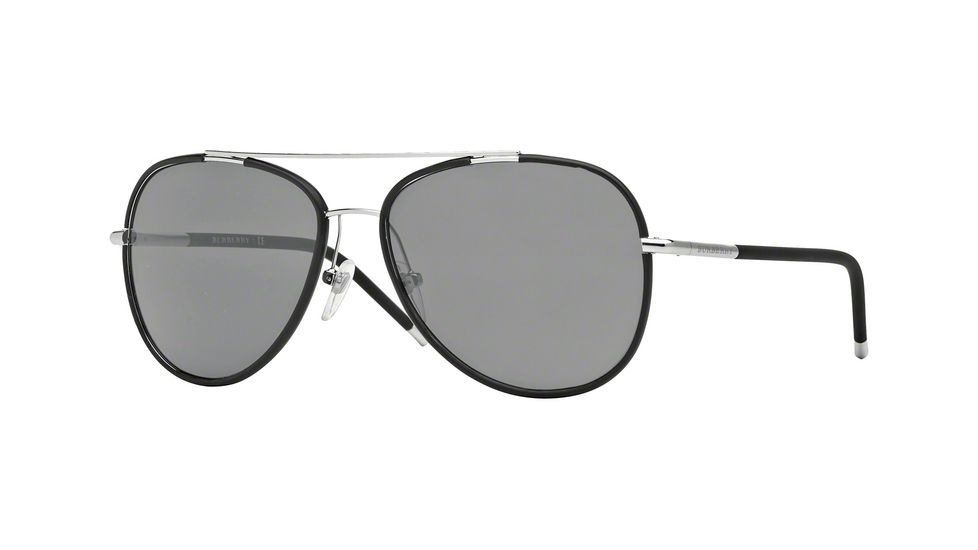 Burberry BE3078J Bifocal Prescription Sunglasses BE3078J-100587-57 - Lens Diameter 57 mm, Frame Color Silver/matte Black