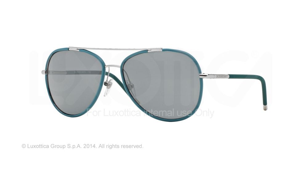 Burberry BE3078J Bifocal Prescription Sunglasses BE3078J-120587-57 - Lens Diameter 57 mm, Frame Color Silver/matte Green