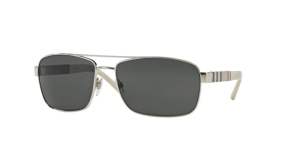Burberry BE3081 Progressive Prescription Sunglasses BE3081-100587-63 - Lens Diameter 63 mm, Frame Color Silver