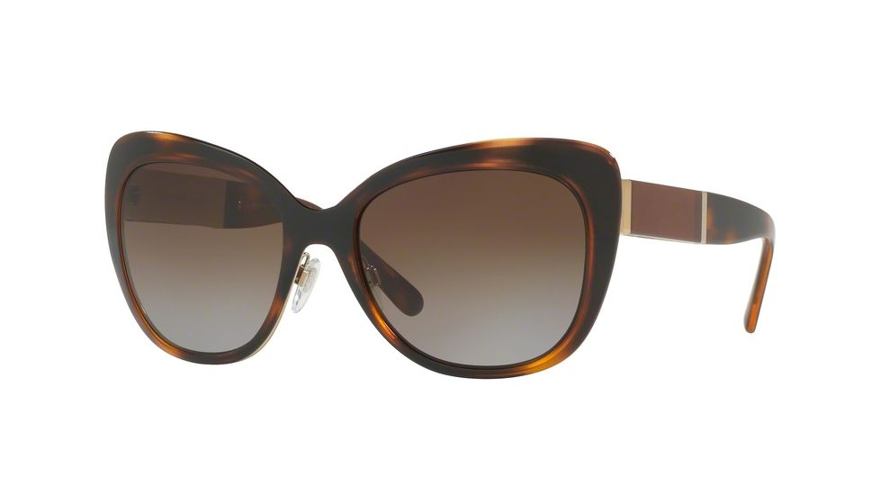 Burberry BE3088 Single Vision Prescription Sunglasses BE3088-1217T5-57 - Lens Diameter 57 mm, Frame Color Pale Gold