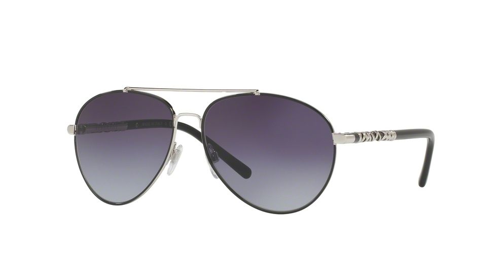 Burberry BE3089 Single Vision Prescription Sunglasses BE3089-10058G-58 - Lens Diameter 58 mm, Frame Color Silver