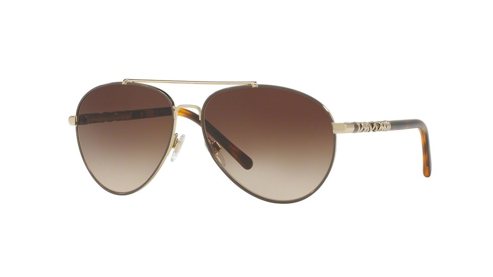 Burberry BE3089 Single Vision Prescription Sunglasses BE3089-114513-58 - Lens Diameter 58 mm, Frame Color Light Gold
