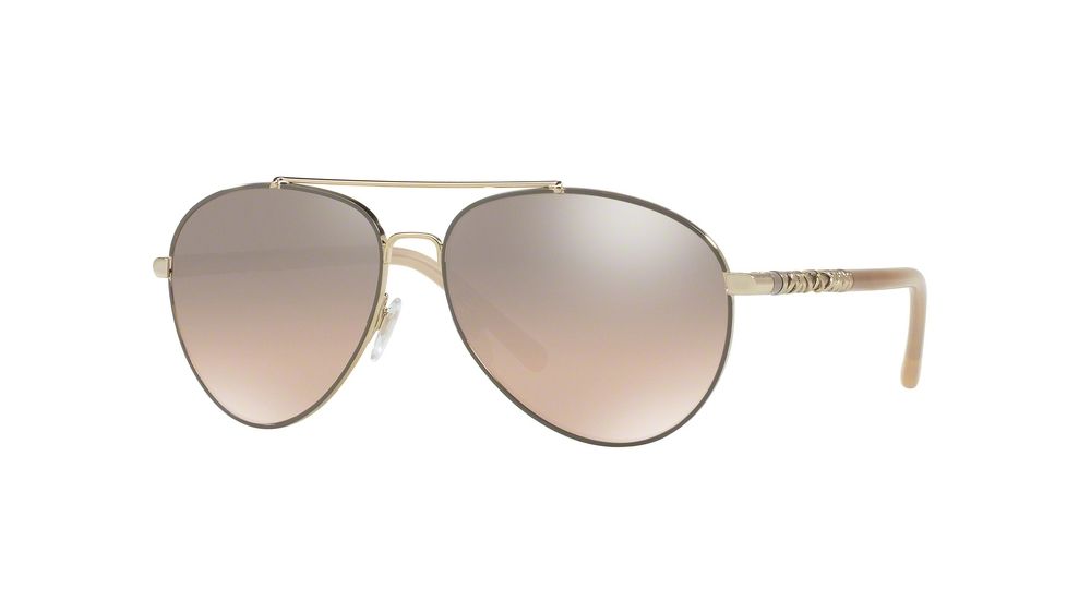 Burberry BE3089 Single Vision Prescription Sunglasses BE3089-11458Z-58 - Lens Diameter 58 mm, Frame Color Light Gold