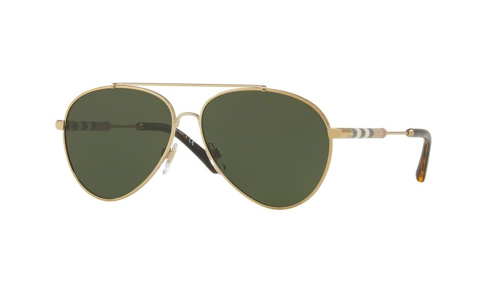 Burberry BE3092Q Single Vision Prescription Sunglasses BE3092Q-114571-57 - Lens Diameter 57 mm, Frame Color Light Gold