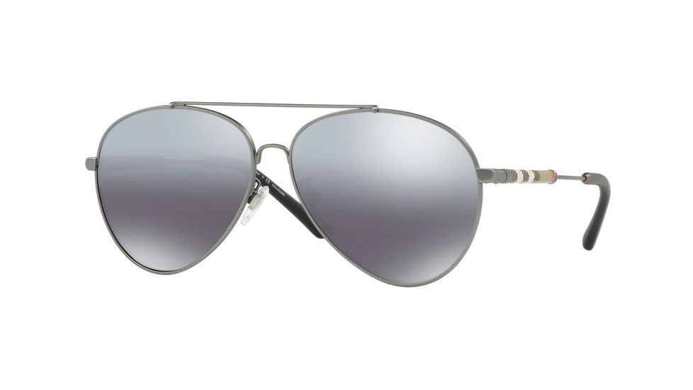 Burberry BE3092Q Single Vision Prescription Sunglasses, 60mm, Matte Gunmetal, BE3092Q-101482-60-SV