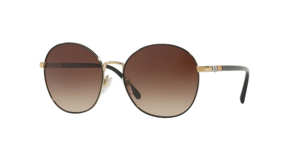 Burberry BE3094 Progressive Prescription Sunglasses BE3094-114513-56 - Lens Diameter 56 mm, Frame Color Light Gold