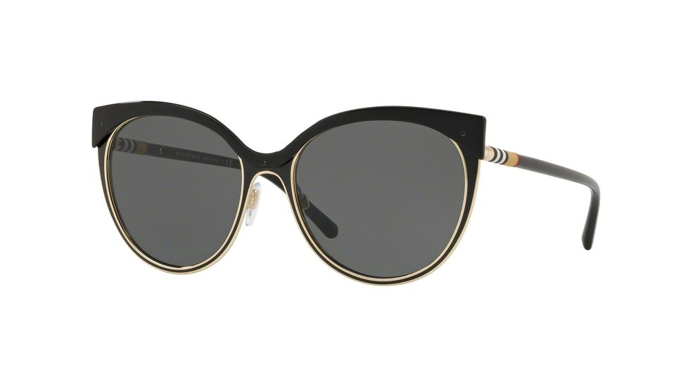 Burberry BE3096 Progressive Prescription Sunglasses, 55mm, Black Light Gold, BE3096-126287-55-PRO