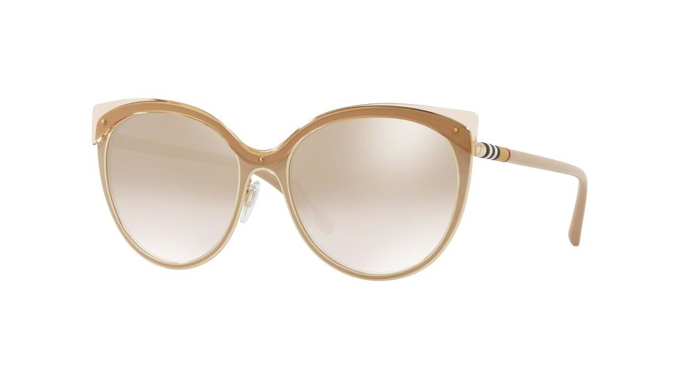 Burberry BE3096 Progressive Prescription Sunglasses, 55mm, Beige/light Gold, BE3096-12667I-55-PRO