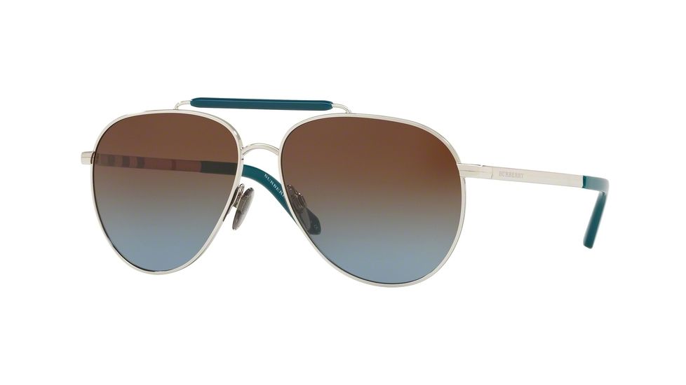 Burberry BE3097 Prescription Sunglasses BE3097-100513-59 - Lens Diameter 59 mm, Frame Color Silver