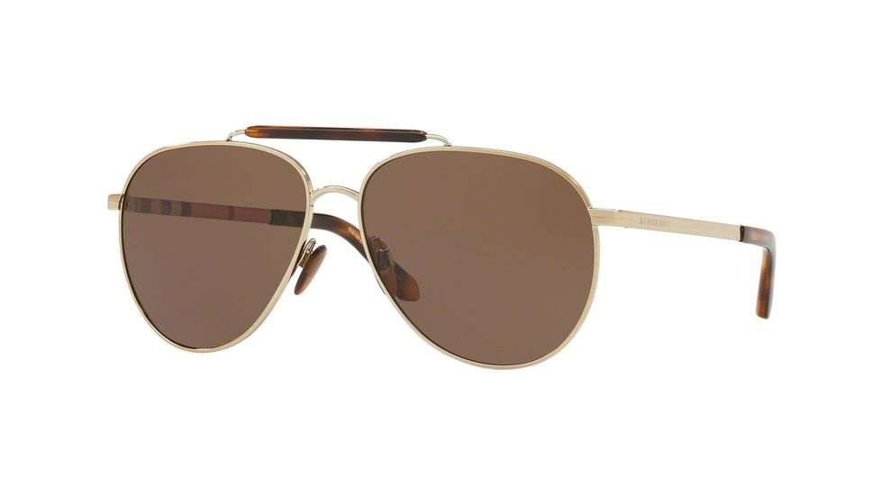Burberry BE3097 Prescription Sunglasses BE3097-11455W-59 - Lens Diameter 59 mm, Frame Color Light Gold