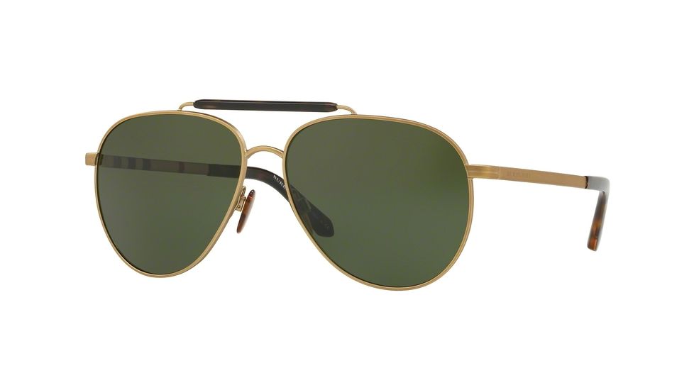 Burberry BE3097 Prescription Sunglasses, 59mm, Matte Light Gold, BE3097-127171-59-SV