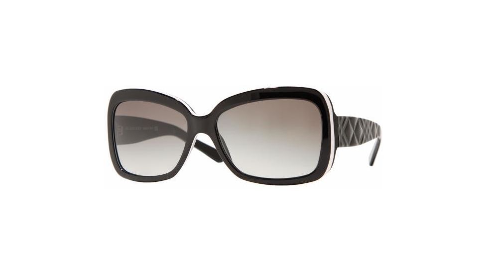 Burberry BE4033 Progressive Sunglasses Black With Strip White Frame / 58 mm Prescription Lenses, 308611-5815