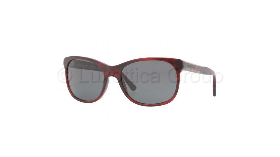 Burberry BE4123 Single Vision Prescription Sunglasses BE4123-332287-5718 - Lens Diameter 57 mm, Frame Color Red Havana