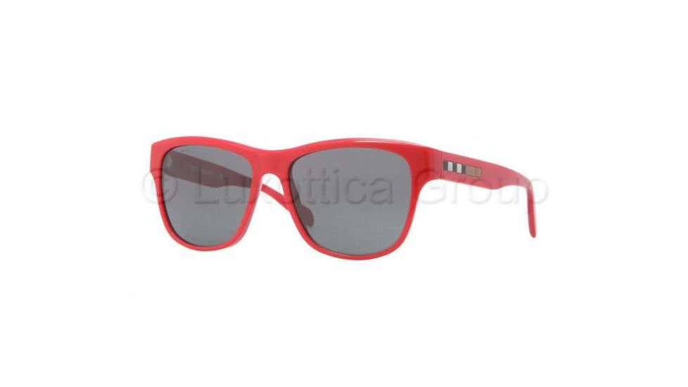Burberry BE4131 Sunglasses 336487-5617 - Red Frame, Smoke Gradient Lenses