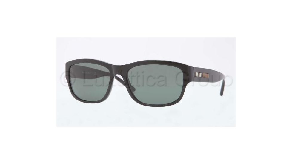 Burberry BE4134 Single Vision Prescription Sunglasses BE4134-300171-5617 - Lens Diameter 56 mm, Frame Color Shiny Black