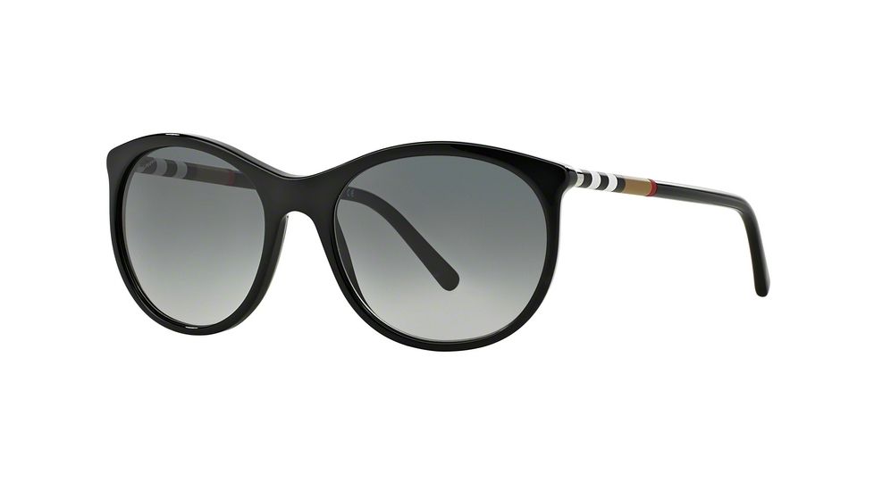 Burberry BE4145 Single Vision Prescription Sunglasses BE4145-300111-55 - Lens Diameter 55 mm, Lens Diameter 55 mm, Frame Color Black