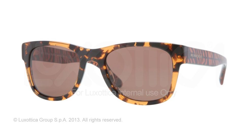 Burberry BE4149 Single Vision Prescription Sunglasses BE4149-341173-53 - Lens Diameter 53 mm, Frame Color Brown Havana