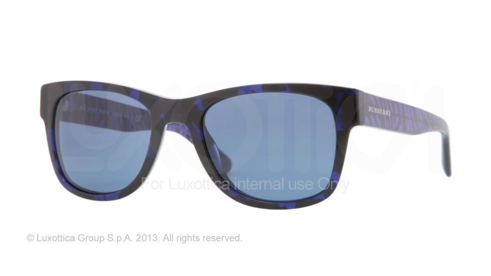 Burberry BE4149 Single Vision Prescription Sunglasses BE4149-341480-53 - Lens Diameter 53 mm, Frame Color Blue Havana
