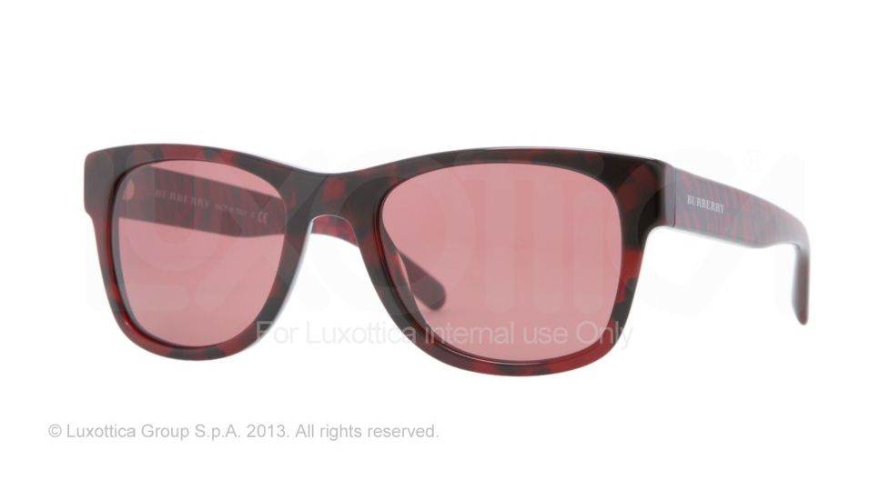 Burberry BE4149 Single Vision Prescription Sunglasses BE4149-341575-53 - Lens Diameter 53 mm, Frame Color Red Havana