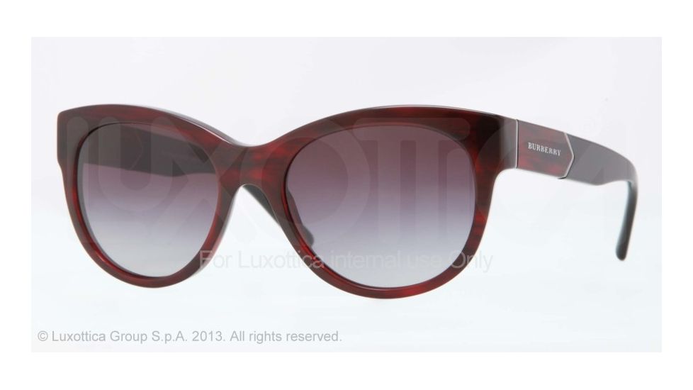Burberry BE4156 Single Vision Prescription Sunglasses BE4156-33228G-53 - Lens Diameter 53 mm, Frame Color Red Havana