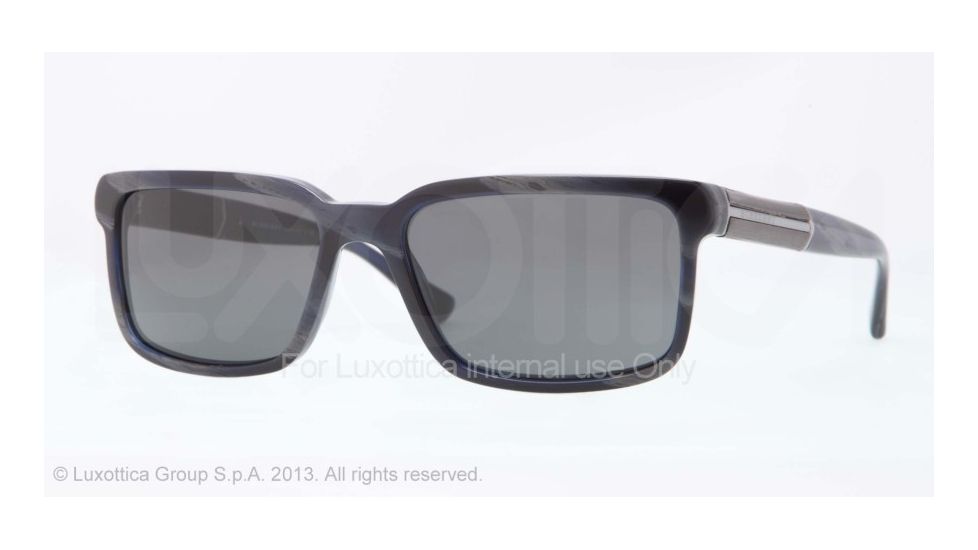 Burberry BE4158 Progressive Prescription Sunglasses BE4158-341987-56 - Lens Diameter 56 mm, Frame Color Blue Horn