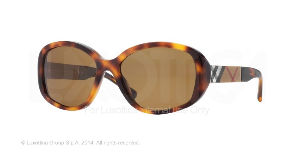 Burberry BE4159 Single Vision Prescription Sunglasses BE4159-331683-57 - Lens Diameter 57 mm, Frame Color Light Havana
