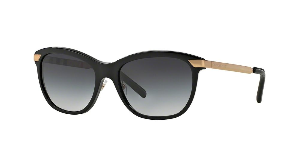 Burberry BE4169Q Single Vision Prescription Sunglasses BE4169Q-30018G-57 - Lens Diameter 57 mm, Frame Color Black