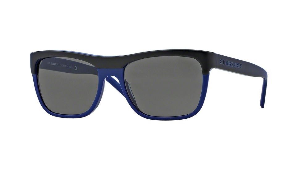 Burberry BE4171 Single Vision Prescription Sunglasses BE4171-346087-57 - Lens Diameter 57 mm, Frame Color Top Black/blue