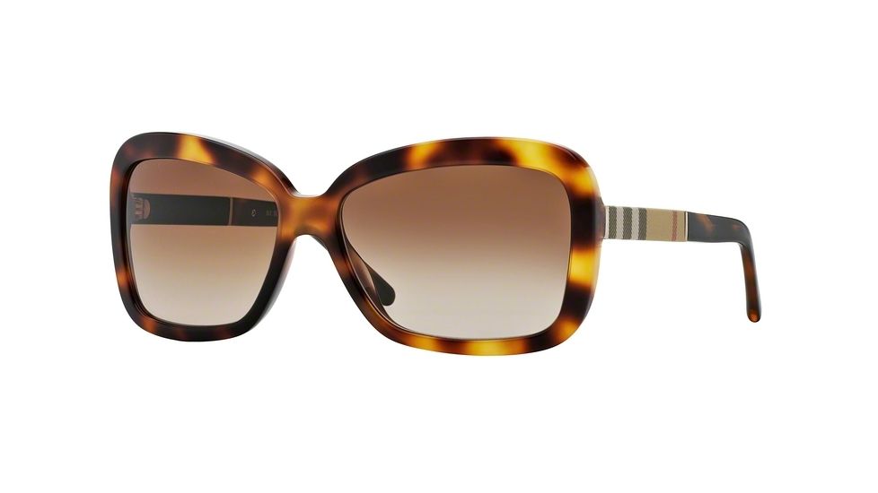 Burberry BE4173 Single Vision Prescription Sunglasses BE4173-331613-58 - Lens Diameter 58 mm, Frame Color Light Havana