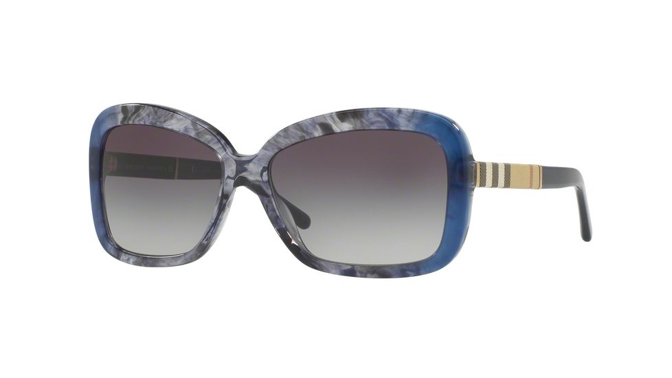 Burberry BE4173 Single Vision Prescription Sunglasses BE4173-36138G-58 - Lens Diameter 58 mm, Frame Color Blue Gradient Striped