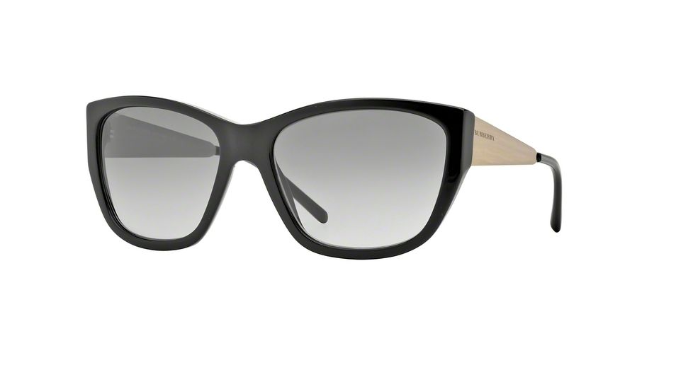 Burberry BE4174 Single Vision Prescription Sunglasses BE4174-300111-56 - Lens Diameter 56 mm, Frame Color Black