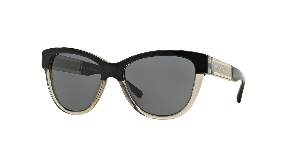 Burberry BE4206 Single Vision Prescription Sunglasses BE4206-355887-55 - Lens Diameter 55 mm, Frame Color Top Black On Grey