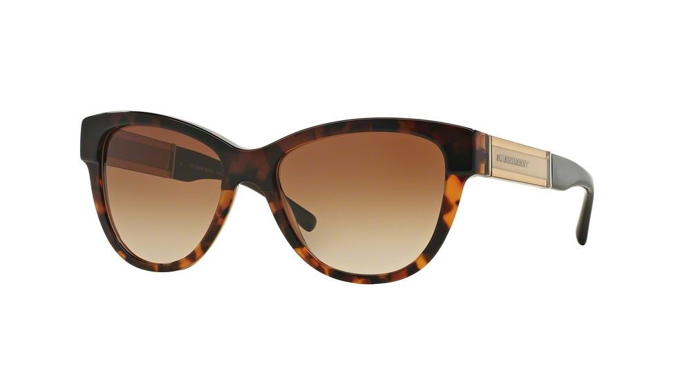 Burberry BE4206 Single Vision Prescription Sunglasses BE4206-355913-55 - Lens Diameter 55 mm, Frame Color Top Dk Havana/light Havana