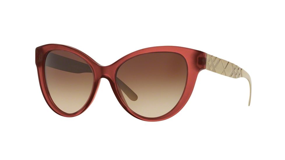 Burberry BE4220 Progressive Prescription Sunglasses BE4220-357613-56 - Lens Diameter 56 mm, Frame Color Matte Red