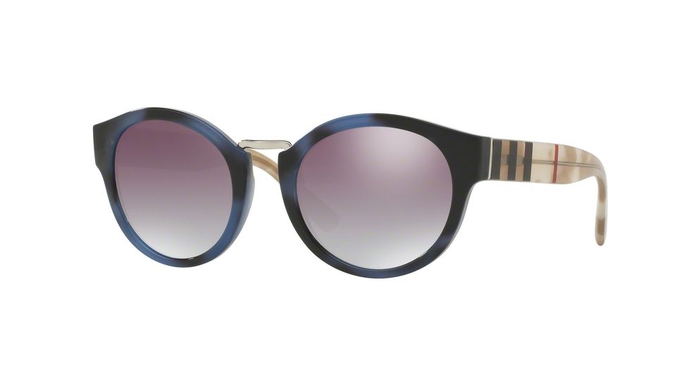 Burberry BE4227 Progressive Prescription Sunglasses BE4227-35466I-50 - Lens Diameter 50 mm, Frame Color Spotted Blue