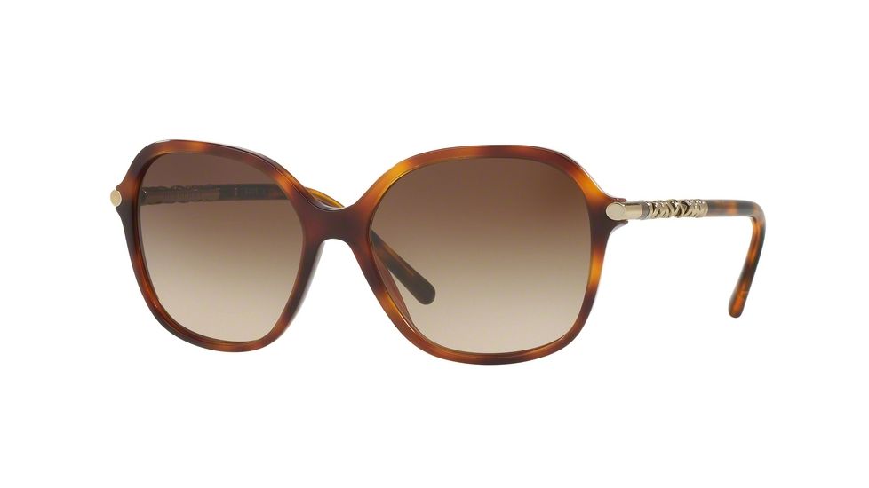 Burberry BE4228 Single Vision Prescription Sunglasses BE4228-331613-57 - Lens Diameter 57 mm, Frame Color Light Havana