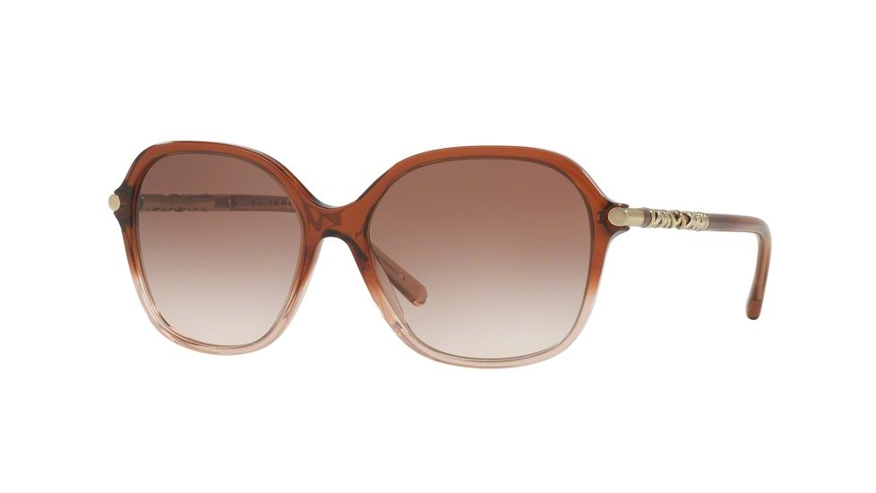 Burberry BE4228 Single Vision Prescription Sunglasses BE4228-360813-57 - Lens Diameter 57 mm, Frame Color Brown Gradient Pink